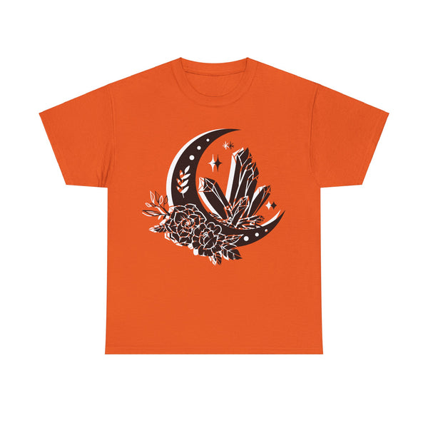 "Crystal, Flowers & Moon" Plus Size Women Heavy Cotton Tee T-shirt