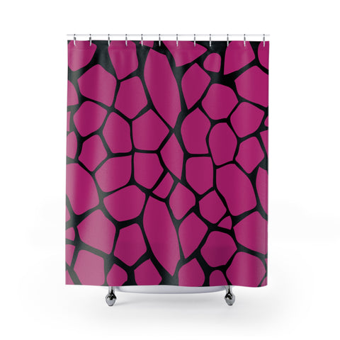 Black/Pink Print Shower Curtains