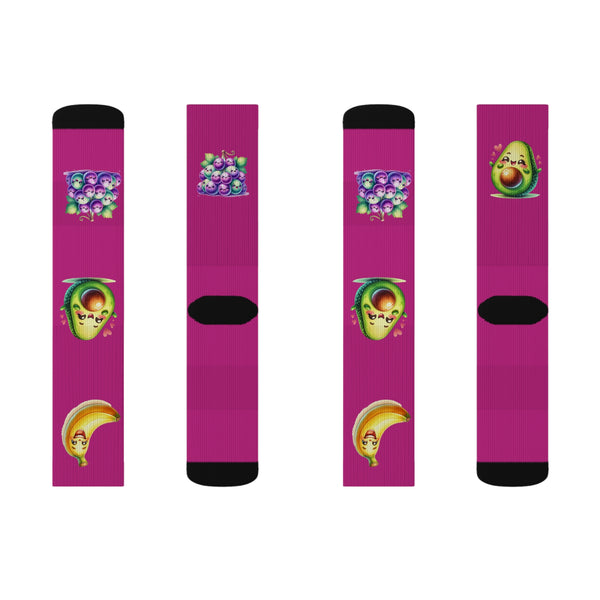 Kawaii Fruit Food  Sublimation Woman Socks