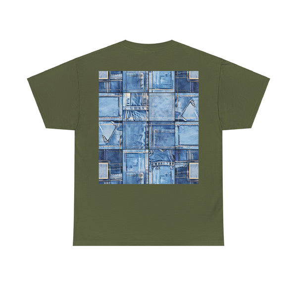 "Denim Dog Patch" Plus Size Women Heavy Cotton Tee T-shirt