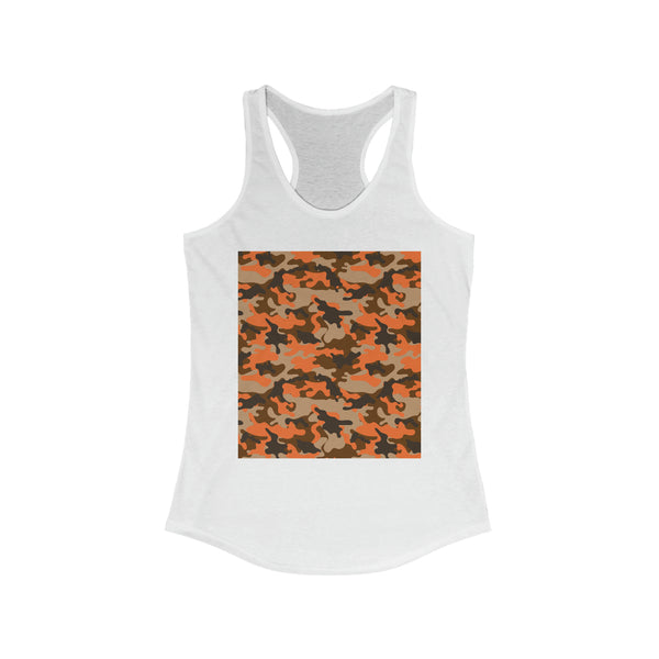 Orange Camo Women's Ideal Racerback Tank Top