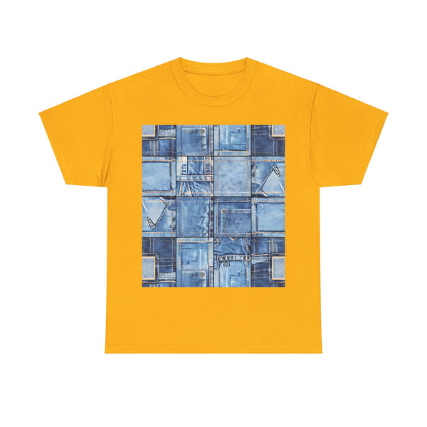 "Denim Patch" Plus Size Women Heavy Cotton Tee