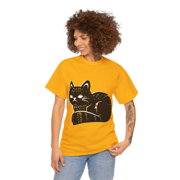 "Black Cat" Plus Size Women Heavy Cotton Tee T-Shirt
