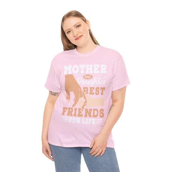 "Mom & Daughter Best Friends" Plus Size Women Heavy Cotton Tee T-Shirt