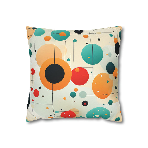 Retro Polka Dots Spun Polyester Square Pillowcase