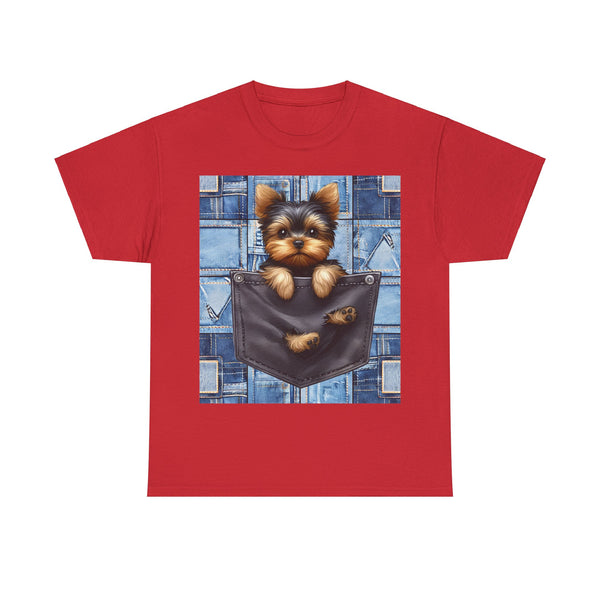 "Denim Dog Patch" Plus Size Women Heavy Cotton Tee T-shirt