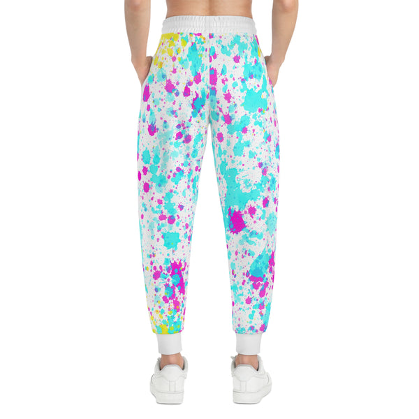 White Paint Splash Athletic Woman Joggers
