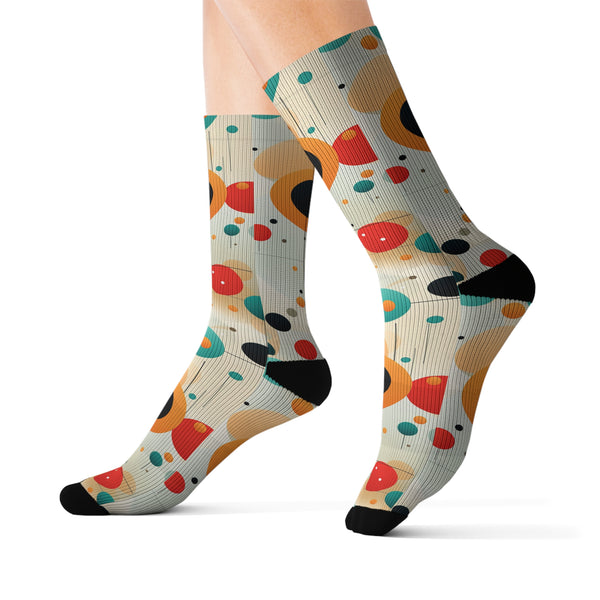 Dynamic Polka Dots Sublimation Woman Socks