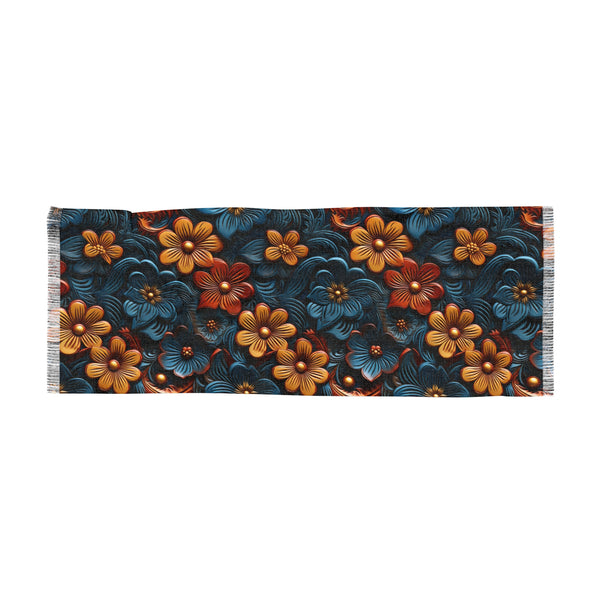 3D Floral Print Light Woman Scarf