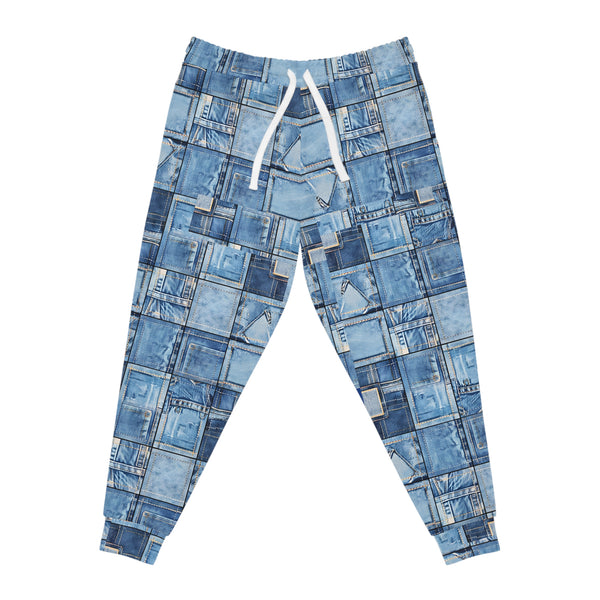 Denim Patch Athletic Woman Joggers Pants