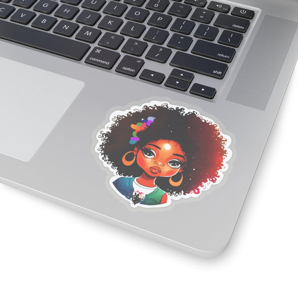 Afro-haired Girl Kiss-Cut Stickers