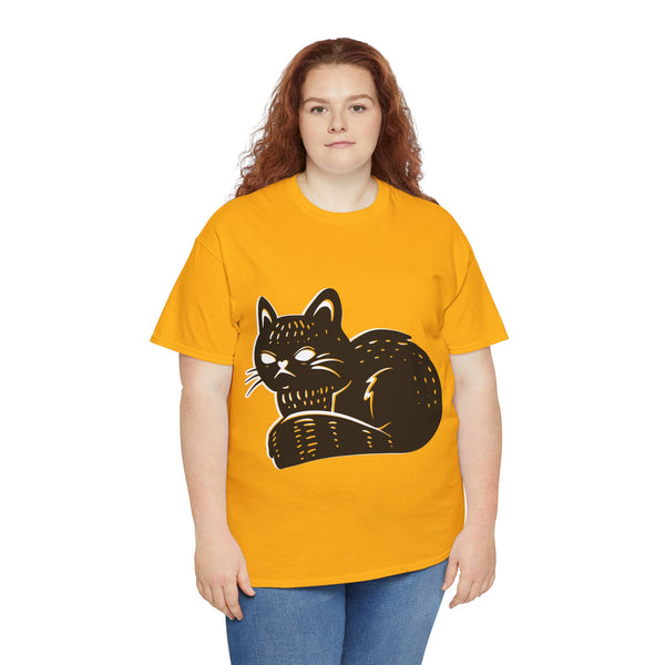 "Black Cat" Plus Size Women Heavy Cotton Tee T-Shirt