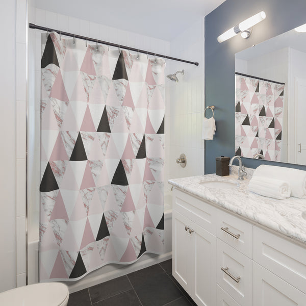 Triangle Marble Shower Curtains