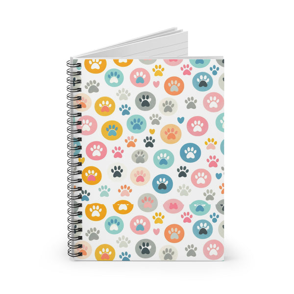Dog Paw Print 2.0  Spiral Notebook - Ruled Line