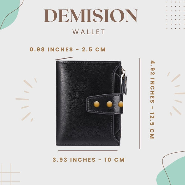 Women's RFID Mini Soft Leather Bifold Wallet With ID Window Card Sleeve Coin Purse