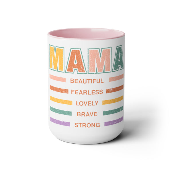 Mama Beautiful Mother's Day Two-Tone Coffee Mugs Cup, 15oz