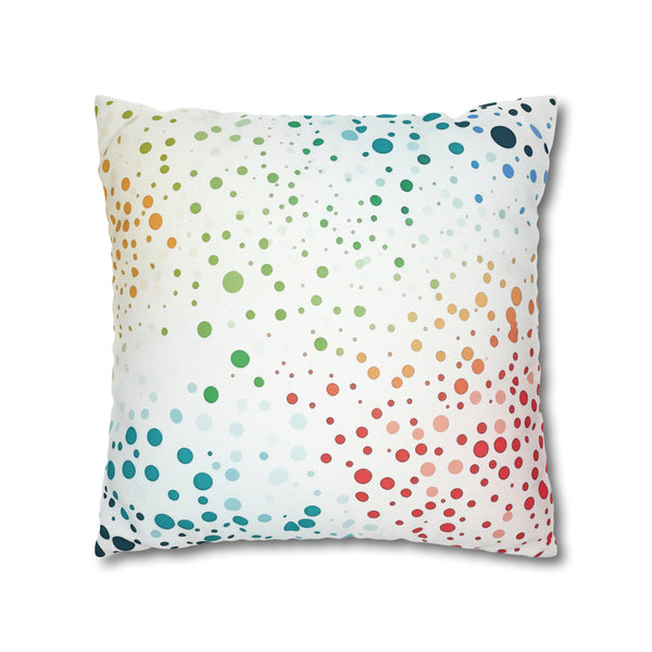 White Polka Dots Spun Polyester Square Pillowcase