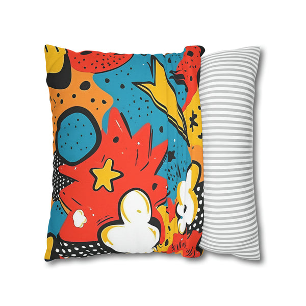 Cartoon Spun Polyester Square Pillowcase