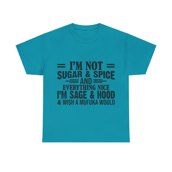 "I'm Not Sugar & Spice" Plus Size Women Heavy Cotton Tee T-shirt