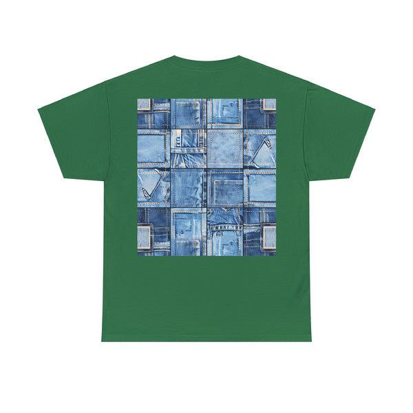 "Denim Dog Patch" Plus Size Women Heavy Cotton Tee T-shirt