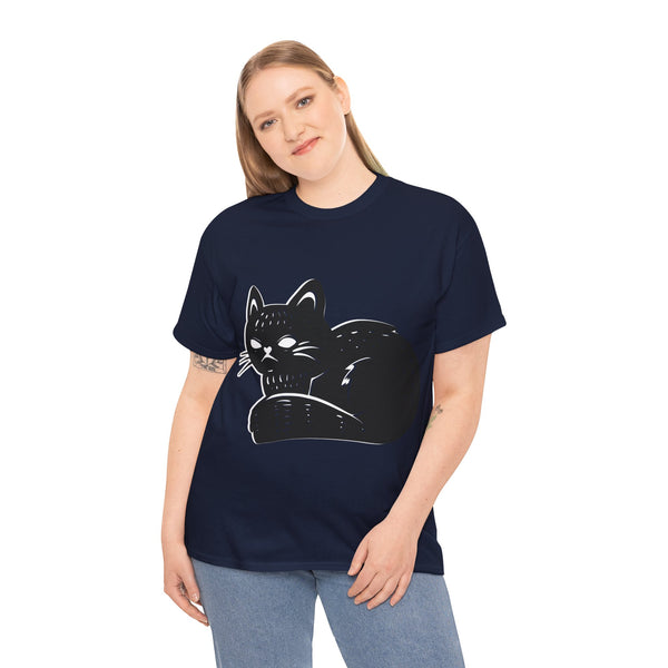 "Black Cat" Plus Size Women Heavy Cotton Tee T-Shirt