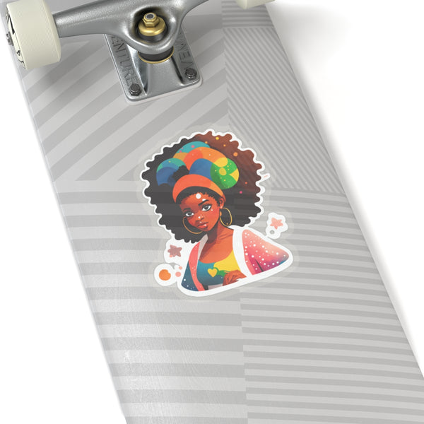 Colorful Afro-Futuristic Woman Kiss-Cut Stickers