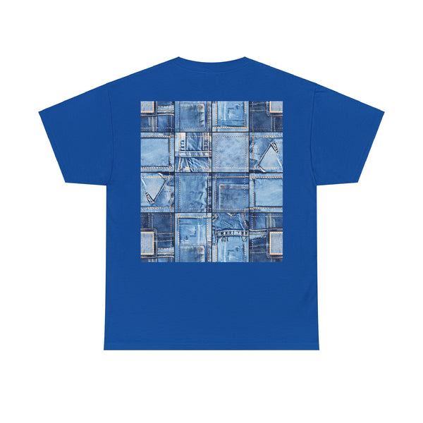 "Denim Dog Patch" Plus Size Women Heavy Cotton Tee T-shirt