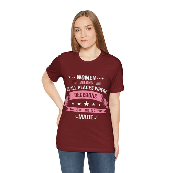 "Women Belong IN All Palaces Where Decisions Are Being Made" Plus Size Woman Jersey Short Sleeve Tee T-Shirt