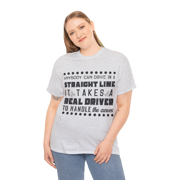 Anyone can Drive, Not handle Curves Plus Size Women Heavy Cotton Tee