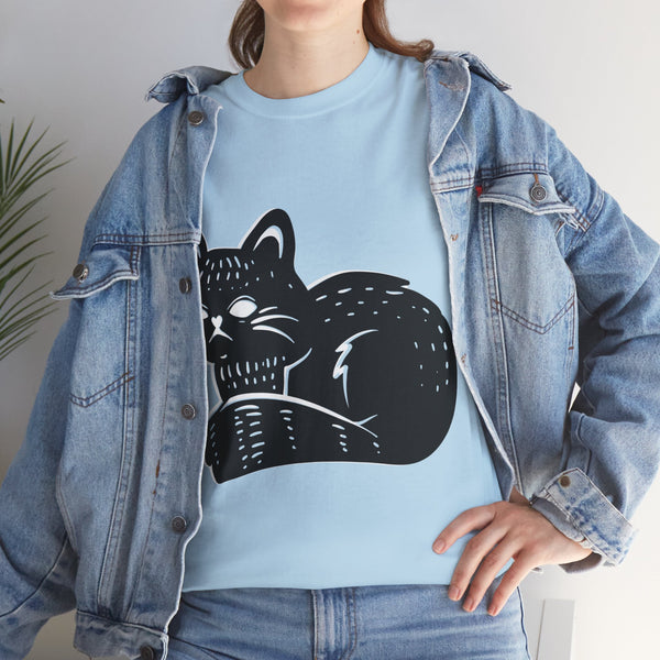 "Black Cat" Plus Size Women Heavy Cotton Tee T-Shirt