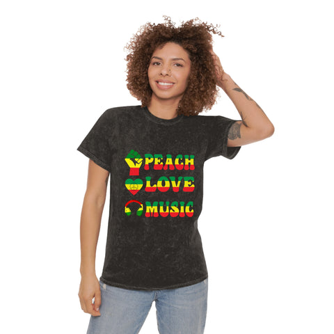 Peace Love and Music - Woman Mineral Wash T-Shirt