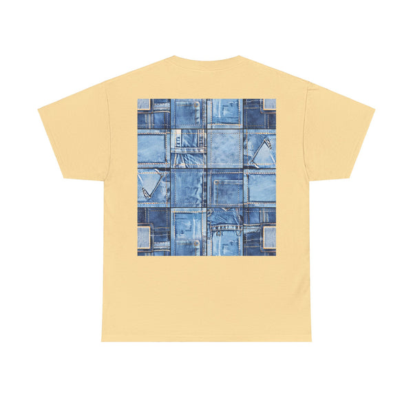 "Denim Dog Patch" Plus Size Women Heavy Cotton Tee T-shirt