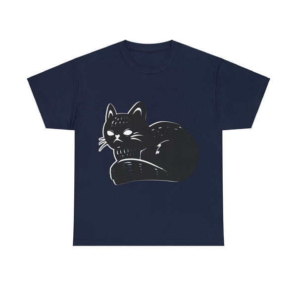 "Black Cat" Plus Size Women Heavy Cotton Tee T-Shirt