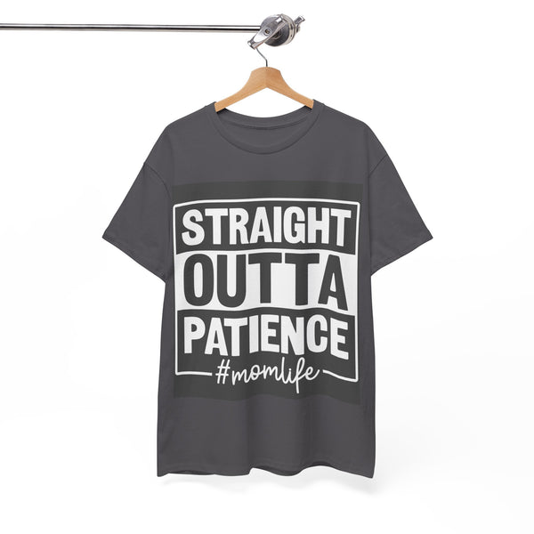 MomLife "Straight Outta Patience" Plus Size Women Heavy Cotton Tee T-shirt