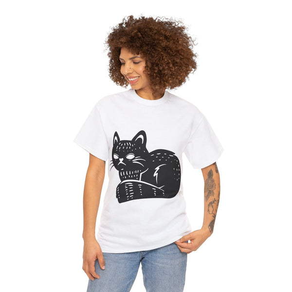 "Black Cat" Plus Size Women Heavy Cotton Tee T-Shirt