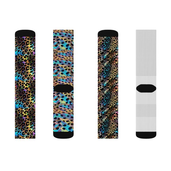 Holographic Cheetah Sublimation Woman Socks