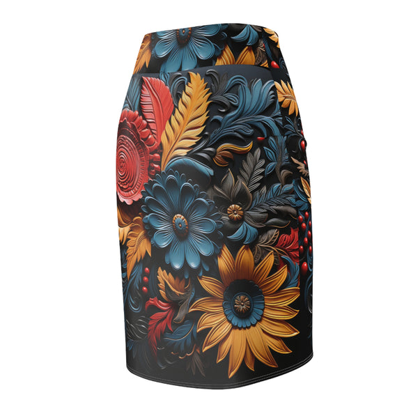 3D Flowers Women's Pencil Skirt