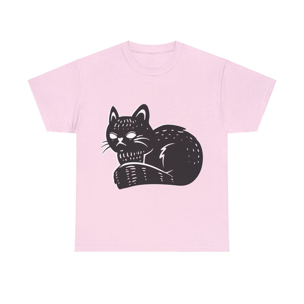 "Black Cat" Plus Size Women Heavy Cotton Tee T-Shirt