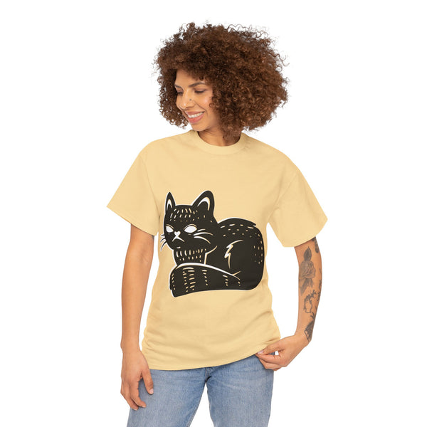 "Black Cat" Plus Size Women Heavy Cotton Tee T-Shirt