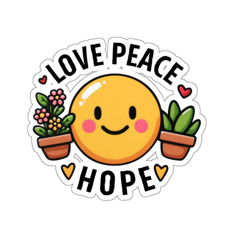 Love, Peace & Hope Kiss-Cut Stickers