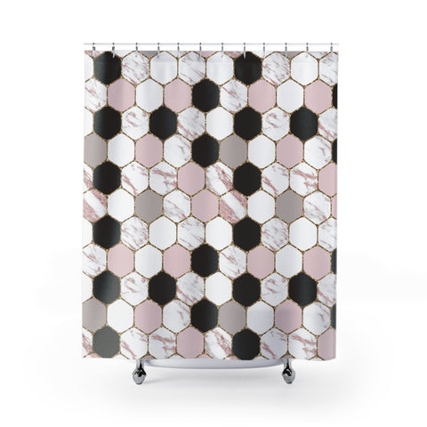 Marble Dot Pattern Shower Curtains