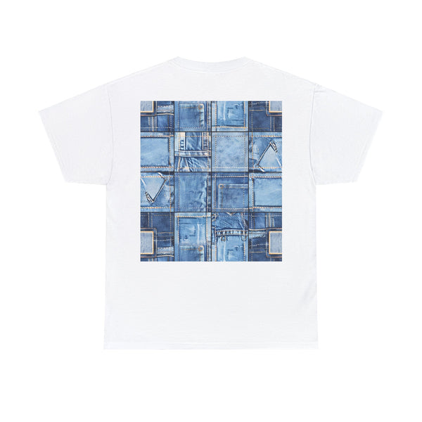 "Denim Dog Patch" Plus Size Women Heavy Cotton Tee T-shirt