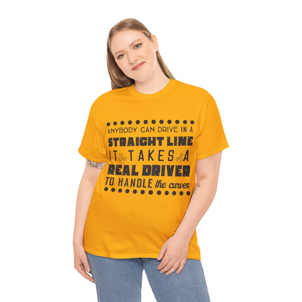 Anyone can Drive, Not handle Curves Plus Size Women Heavy Cotton Tee