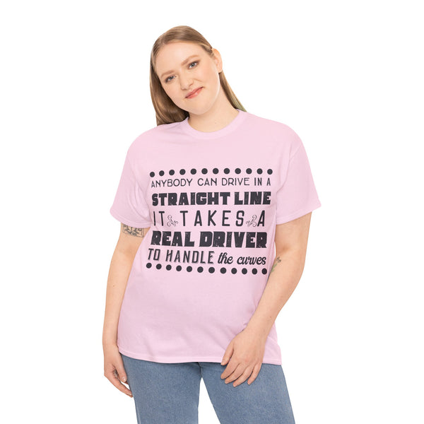 Anyone can Drive, Not handle Curves Plus Size Women Heavy Cotton Tee