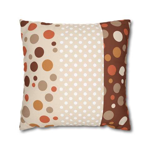 Warm Color Polka Dots Spun Polyester Square Throw Pillowcase