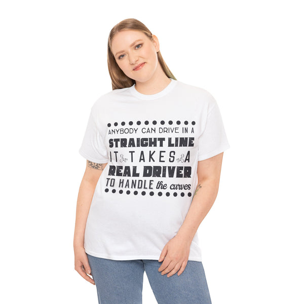 Anyone can Drive, Not handle Curves Plus Size Women Heavy Cotton Tee
