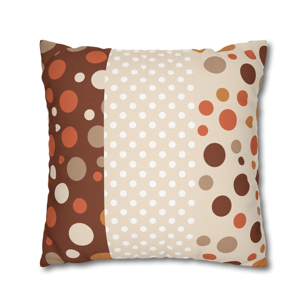 Warm Color Polka Dots Spun Polyester Square Throw Pillowcase