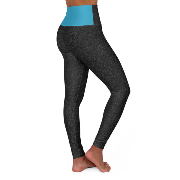 Teal/Black High Waisted Yoga Leggings