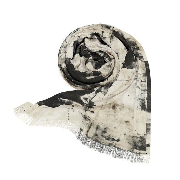 Distressed Black & White Light Woman Scarf