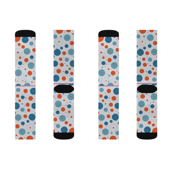 White Polka Dots Sublimation Woman Socks